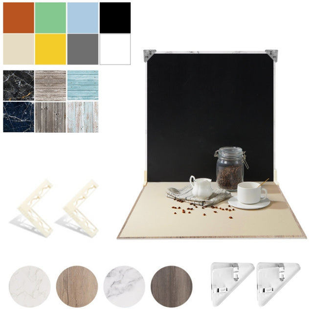 2pcs 60cm Double-Sided Background Board + 7pcs Backdrop Paper Photography Props Set, Spec: Set 4
