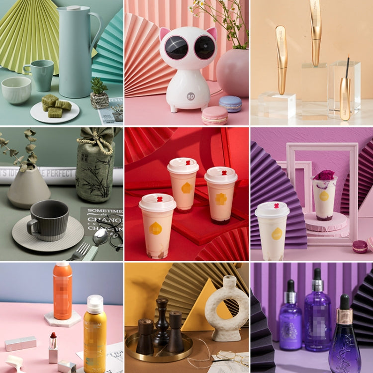 2pcs 60cm Double-Sided Background Board + 7pcs Backdrop Paper Photography Props Set, Spec: Set 1