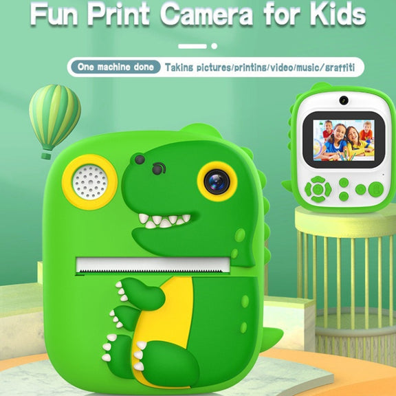 2.4 Inch 1080P HD Instant Printing Camera Children Thermal Printer With 32G TF Card(Green)