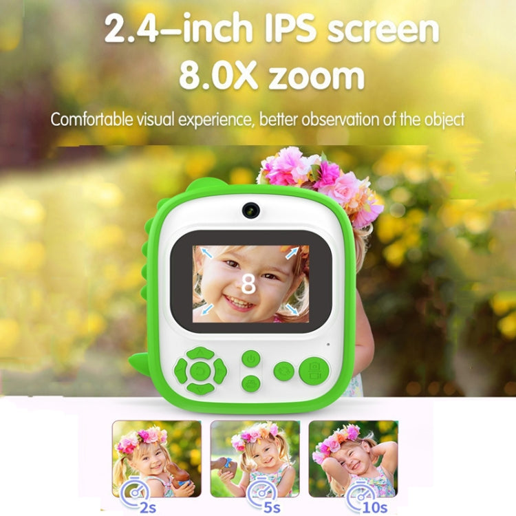 2.4 Inch 1080P HD Instant Printing Camera Children Thermal Printer With 32G TF Card(Blue)