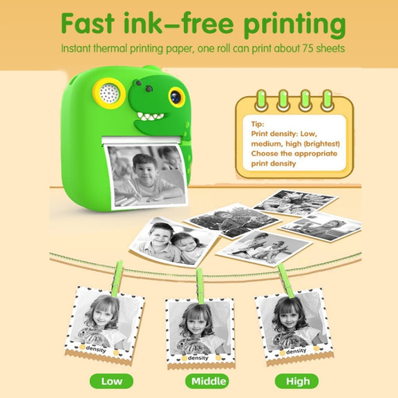2.4 Inch 1080P HD Instant Printing Camera Children Thermal Printer With 32G TF Card(Blue)