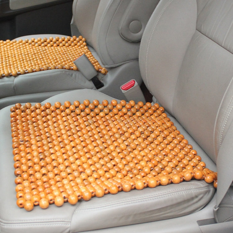 44x44cm Summer Car Pure Wood Beads Square Seat Cushion(Yellow) - Seat Accessories by PMC TechLife | Online Shopping South Africa | PMC TechLife | Buy Now Pay Later Mobicred