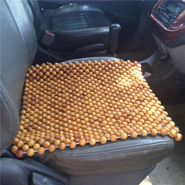 44x44cm Summer Car Pure Wood Beads Square Seat Cushion(Yellow) - Seat Accessories by PMC TechLife | Online Shopping South Africa | PMC TechLife | Buy Now Pay Later Mobicred