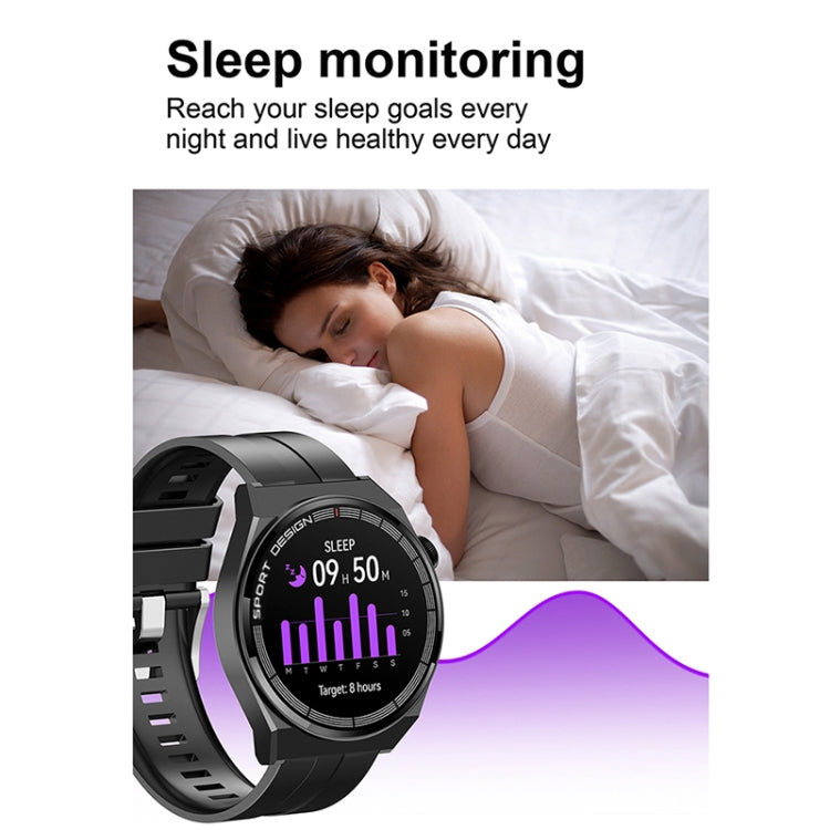 GT3Pro 1.28-Inch Wellness Tracking Bluetooth Call Smart Watch With NFC, Color: Brown Leather