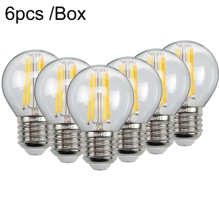 6pcs /Box G45 Bulb LED Lamp Fixture Illuminator Vintage Filament Lights, Style: Transparent Large Screw(220V 4W) - LED Blubs & Tubes by PMc TechLife | Online Shopping South Africa | PMc TechLife | Buy Now Pay Later Mobicred