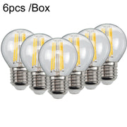6pcs /Box G45 Bulb LED Lamp Fixture Illuminator Vintage Filament Lights, Style: Transparent Large Screw(220V 4W)