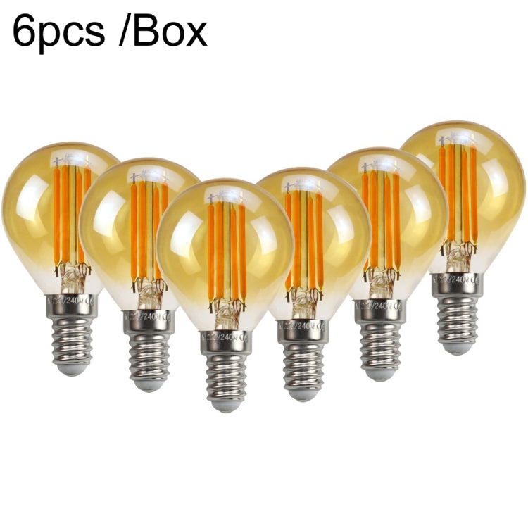 6pcs /Box G45 Bulb LED Lamp Fixture Illuminator Vintage Filament Lights, Style: Gold Small Screw(220V 4W) - LED Blubs & Tubes by PMc TechLife | Online Shopping South Africa | PMc TechLife | Buy Now Pay Later Mobicred
