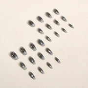 24pcs /Box  Press On Nails Dark Star and Moon Series False Nails Mid-Length Ballet Nails(R722)