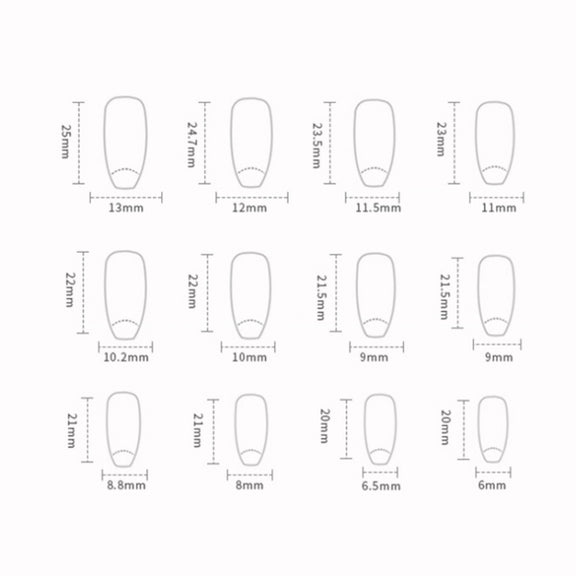 24pcs /Box  Press On Nails Dark Star and Moon Series False Nails Mid-Length Ballet Nails(R722)