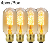 4pcs /Box T45 LED Lamp Fixture Illuminator Vintage Lights, Power: 120V 25W(Spiral Gold)
