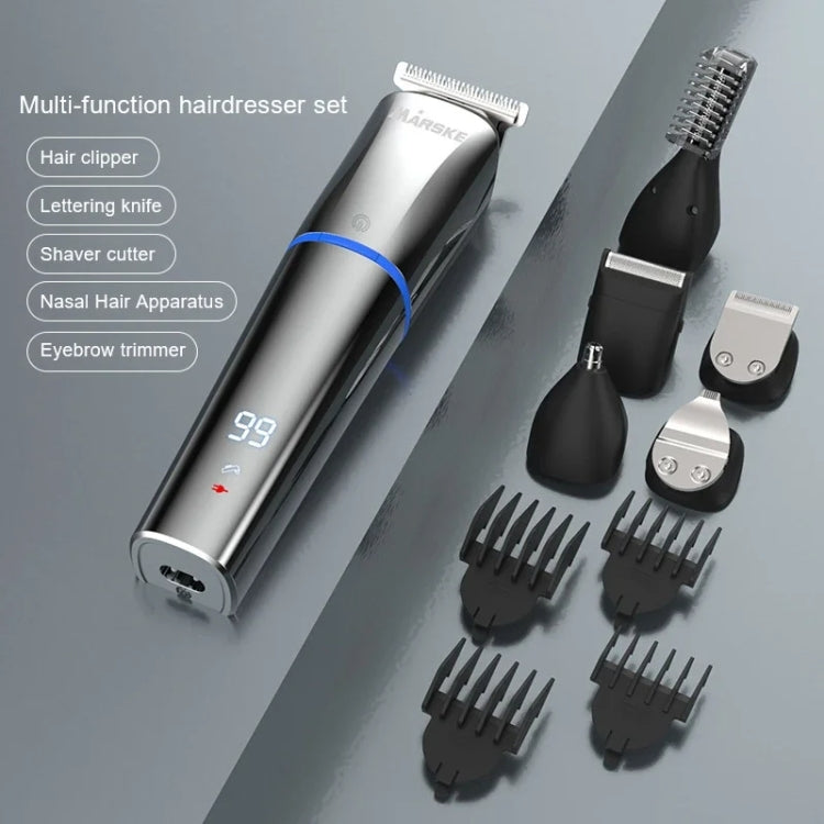 MARSKE 6 In 1 Hair Clipper Grooming Set Rechargeable Razor Carving Nose Hair Trimmer US Plug - free shipping - PMC Jewellery - Order now!