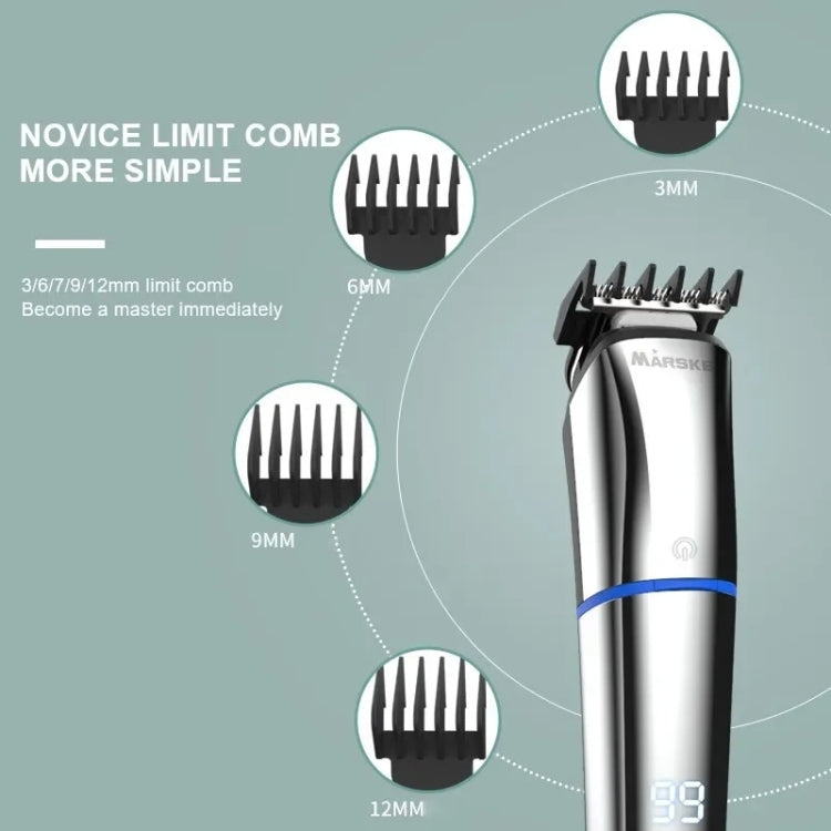 MARSKE 6 In 1 Hair Clipper Grooming Set Rechargeable Razor Carving Nose Hair Trimmer US Plug - free shipping - PMC Jewellery - Order now!