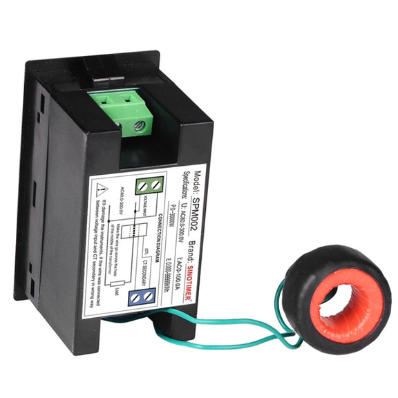 SINOTIMER SPM002 Liquid Crystals AC Digital Voltage And Current Meter Power Monitor, Specification: AC200-450V 100A