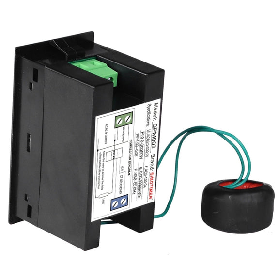 SINOTIMER SPM003 AC LED Digital Voltmeter Frequency Factors Meter Power Monitor, Specification: AC200-450V 100A