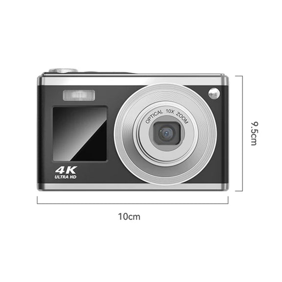 4K HD Optical Zoom Digital Camera 60MP Dual Screen Selfie Camera, No Memory(White)