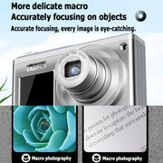 4K HD Optical Zoom Digital Camera 60MP Dual Screen Selfie Camera, No Memory(White)