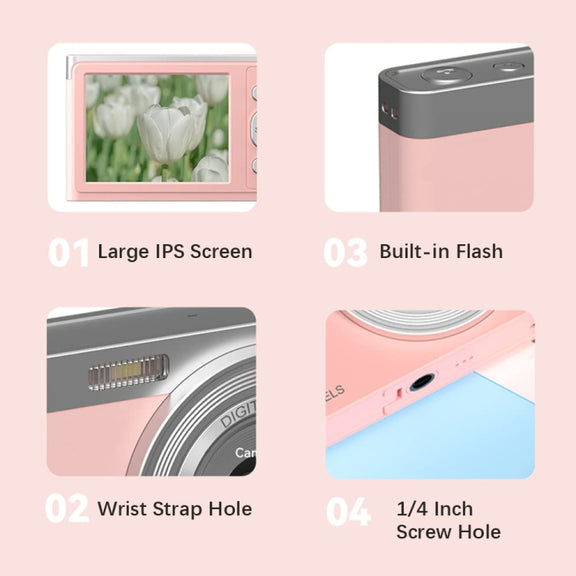 50 MP HD Camera 4K Video Retro Vlog Self-Shooting Camera(Pink)