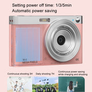 50 MP HD Camera 4K Video Retro Vlog Self-Shooting Camera(Pink)