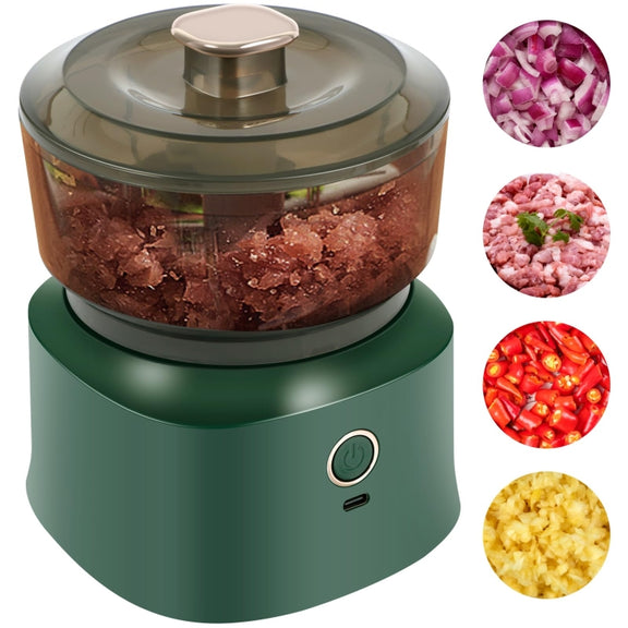 JRQ-01 Home Wireless Electric Meat Grinder Kitchen Garlic Pounder, Size: Electroplated Double-click(Green)