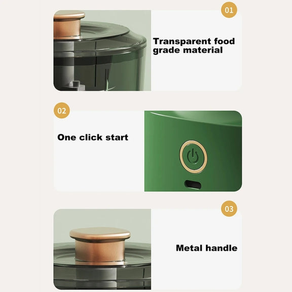 JRQ-01 Home Wireless Electric Meat Grinder Kitchen Garlic Pounder, Size: Long-press(Green)