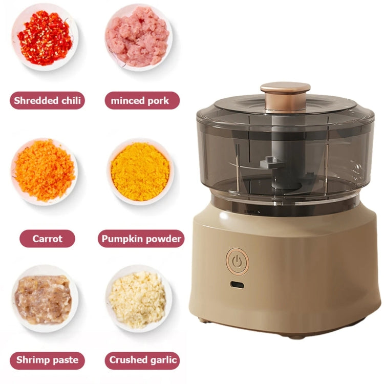 JRQ-01 Home Wireless Electric Meat Grinder Kitchen Garlic Pounder, Size: Electroplated Double-click(White) - free shipping - PMC TechLife - Order now!