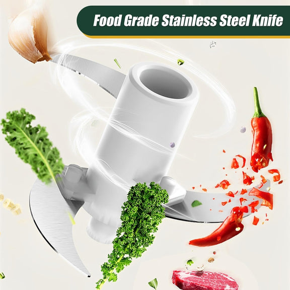JRQ-01 Home Wireless Electric Meat Grinder Kitchen Garlic Pounder, Size: Electroplated Double-click(White)