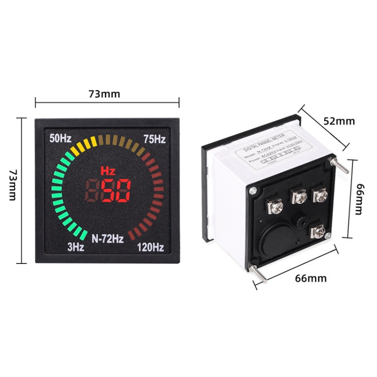 SINOTIMER N-72HZ AC Frequency Signal Indicator Square Turntable LED Digital Frequency Meter - Other Tester Tool by SINOTIMER | Online Shopping South Africa | PMC TechLife | Buy Now Pay Later Mobicred