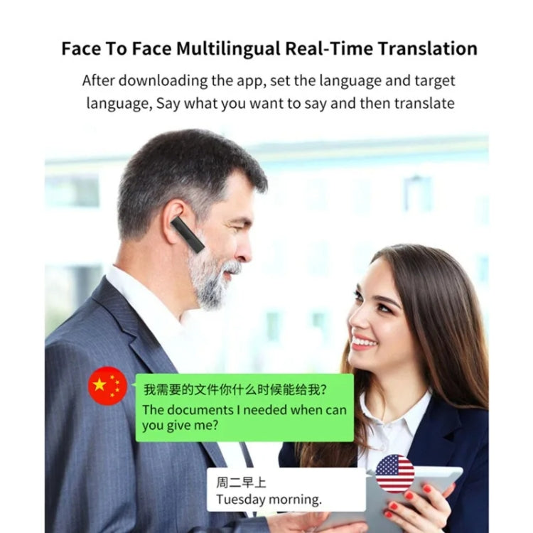 40 Languages Instant Real-Time Translation Smart Wireless BT5.0 Translation Earphone(Black) -  by PMC TechLife | Online Shopping South Africa | PMC TechLife | Buy Now Pay Later Mobicred