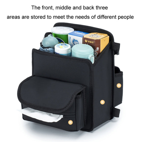 Car Seat Storage Mesh Pocket Hanging Storage Bag Tissue Box, Color: H9160 Black