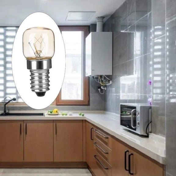 E14 Salt Crystal Lamps High Temperature Resistant Oven Light Bulb, Power: 25W Brass Lamp Head(2700K Warm White)