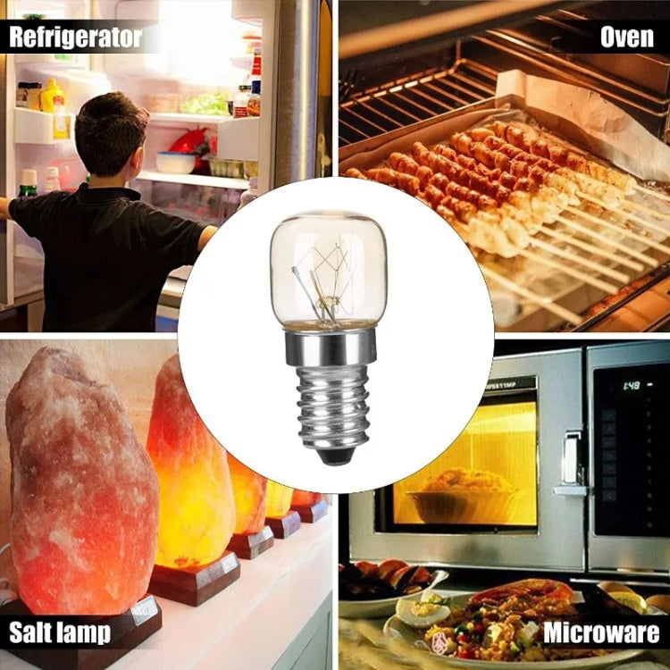 E14 Salt Crystal Lamps High Temperature Resistant Oven Light Bulb, Power: 25W Copper Nickel Plating Lamp Head(2700K Warm White)