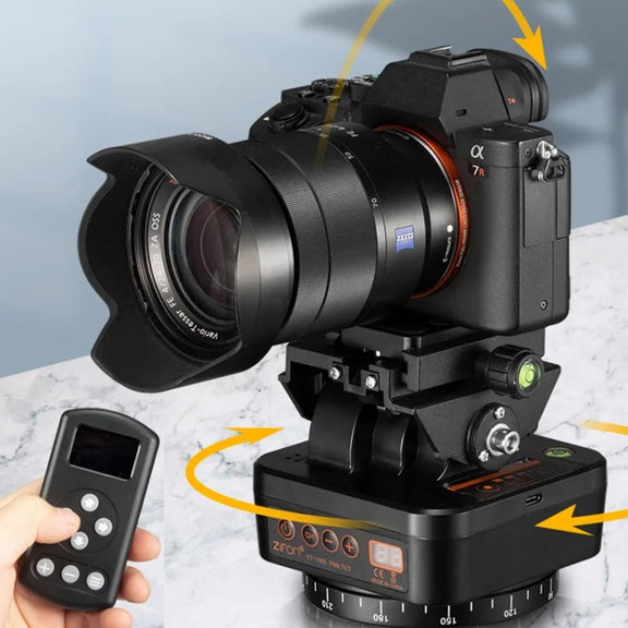 ZIFON YT-1000 Electric Gimbal 360 Degree Panoramic Remote Control Mobile Phone Shooting Dual Axis DSLR Camera Live Stabilizer(Standard)