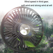 Car Clip-On Rechargeable Electric Oscillating Head Fan With Light(Pink)