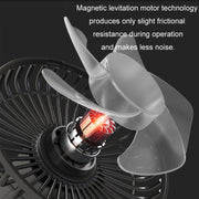 Car Clip-On Rechargeable Electric Oscillating Head Fan With Light(Pink)
