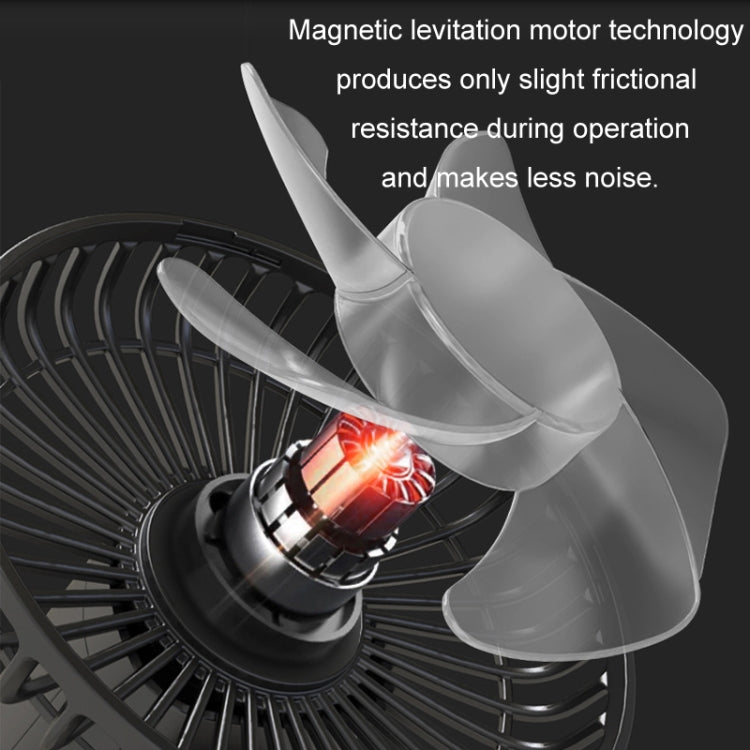 Car Clip-On Rechargeable Electric Oscillating Head Fan With Light(Pink)