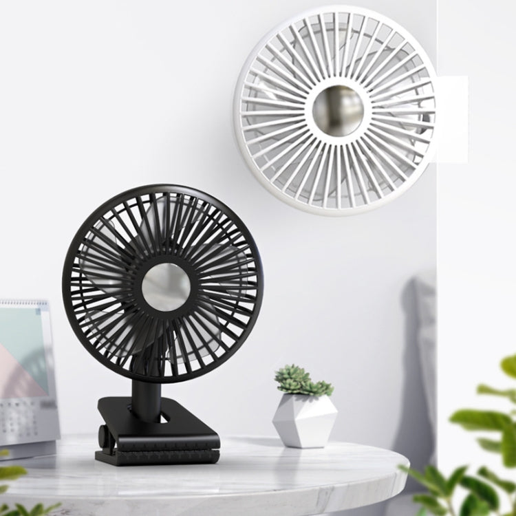 Car Clip-On Rechargeable Electric Oscillating Head Fan With Light(Pink)