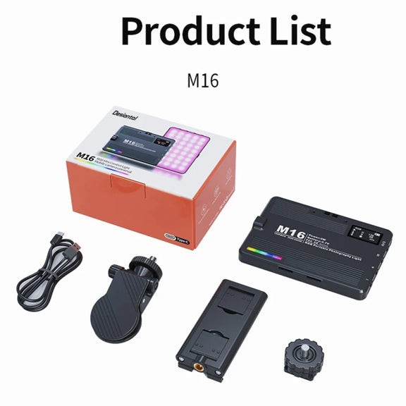 Desiontal M16 RGB Rechargeable Pocket Light Mini Photography Light LED Outdoor Shooting Supplementary Light
