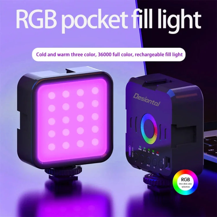 Desiontal W70 Full Color RGB Live Fill Light Portable Small Pocket Light Ambient Photo Handheld Photography Lighting - free shipping - PMC Jewellery - Order now!