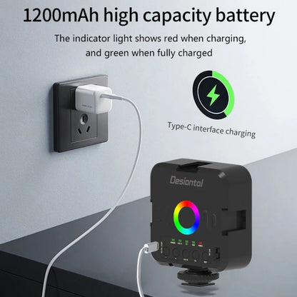 Desiontal W70 Full Color RGB Live Fill Light Portable Small Pocket Light Ambient Photo Handheld Photography Lighting - free shipping - PMC Jewellery - Order now!