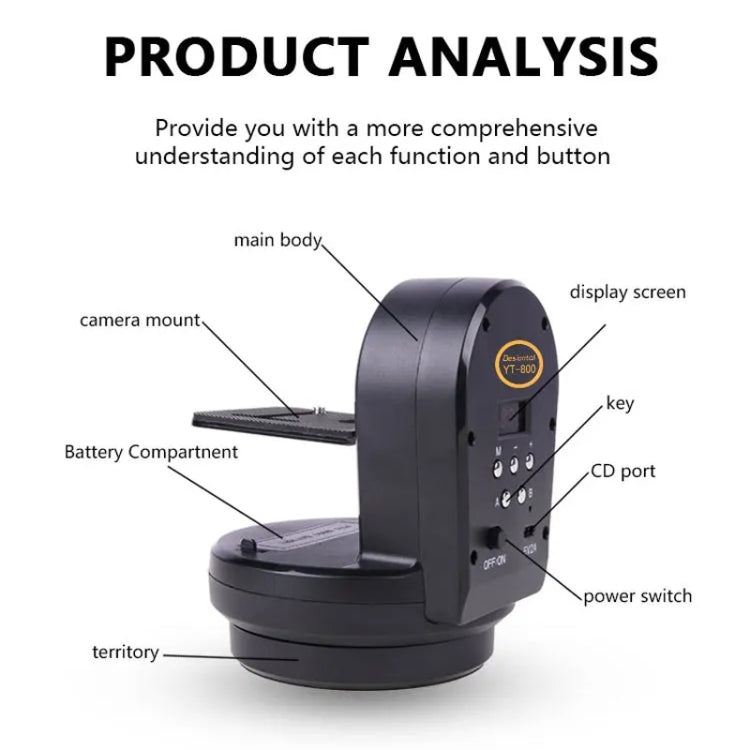 Desiontal YT-800 Cell Phone Camera Remote Control Gimbal 360 Rotation Panoramic Shooting Stabilizer(Standard) - free shipping - PMC Jewellery - Order now!
