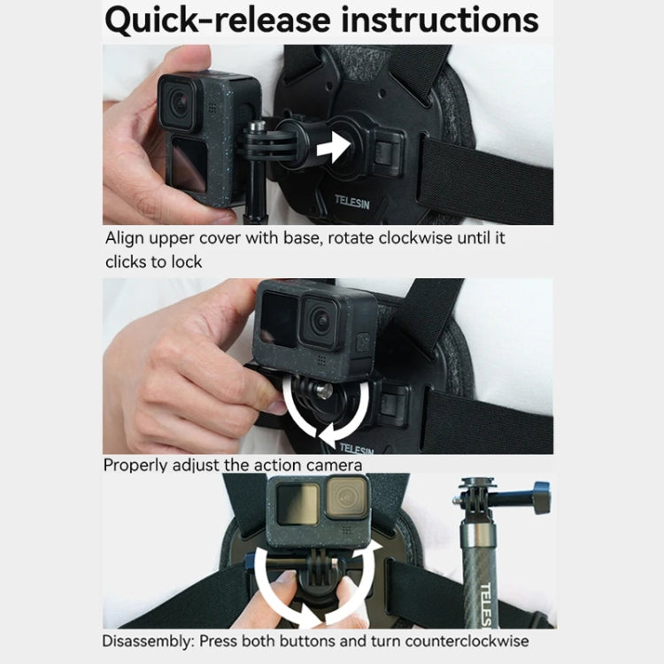 TELESIN S2-CGP-01 Quick-Release Vest Chest Strap Sports Camera Accessories - Chest Belt by TELESIN | Online Shopping South Africa | PMC TechLife | Buy Now Pay Later Mobicred