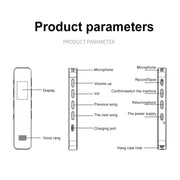 G1 0.96-Inch IPS Color Screen HD Smart Mini Noise Reduction Timer Recorder, Capacity: 32GB