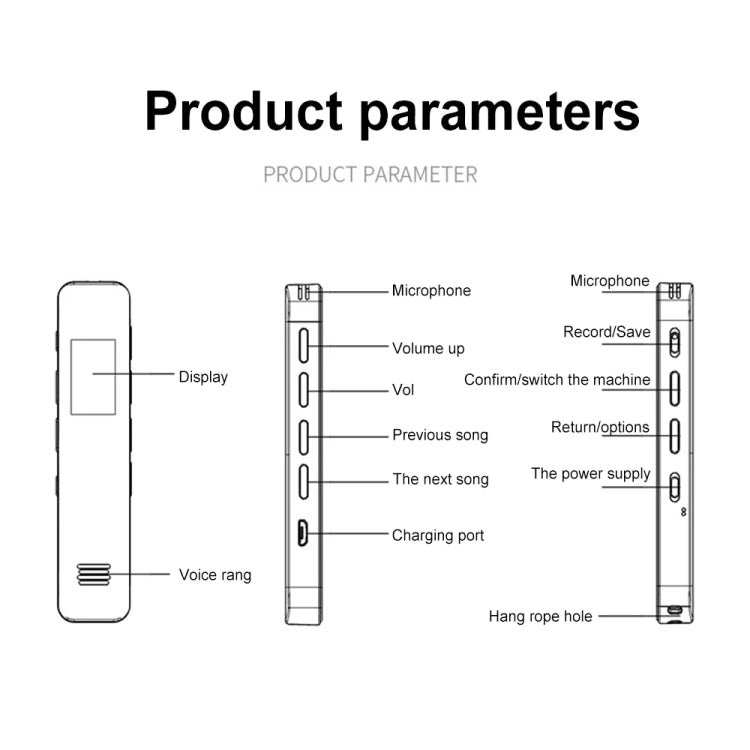G1 0.96-Inch IPS Color Screen HD Smart Mini Noise Reduction Timer Recorder, Capacity: 8GB