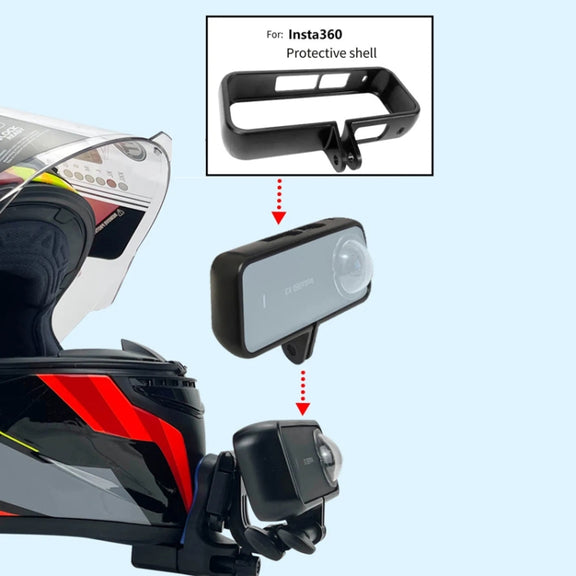 Motorcycle Helmet Chin Clamp Mount for GoPro Hero Series DJI Osmo Action, SJCAM Cameras, Spec: Set 2