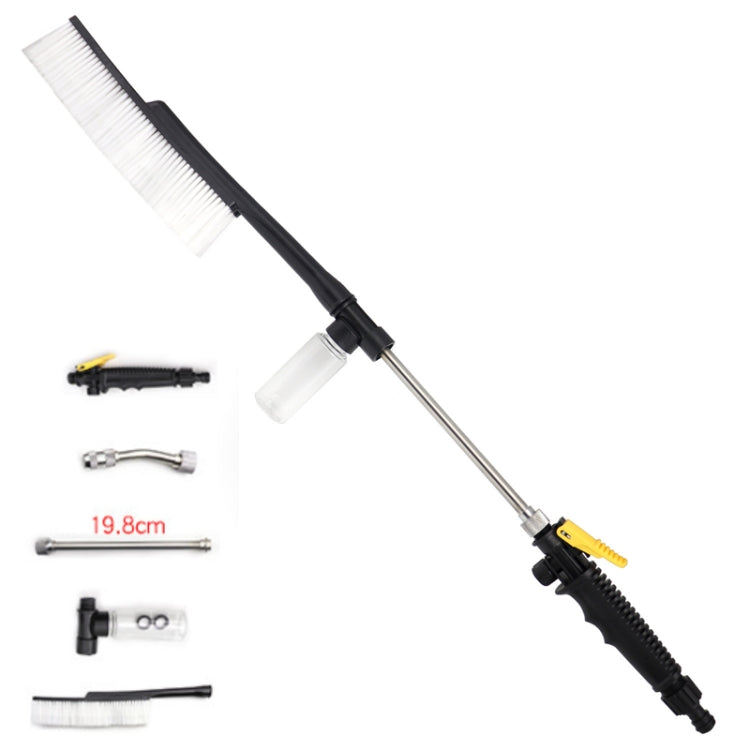 High Pressure Car Wash Nozzle Soft Bristle Long Handle Brush Foam Bottle Tool Set, Specification: Set 2