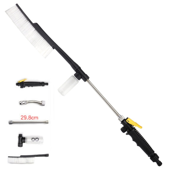 High Pressure Car Wash Nozzle Soft Bristle Long Handle Brush Foam Bottle Tool Set, Specification: Set 3