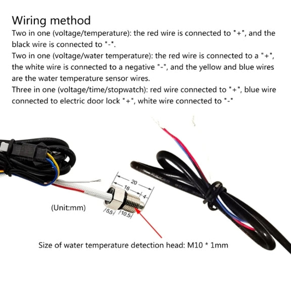 Compact LED Digital Display Time Voltmeter, Specification: 3 in 1 Green
