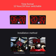 Compact LED Digital Display Time Voltmeter, Specification: 3 in 1 Green