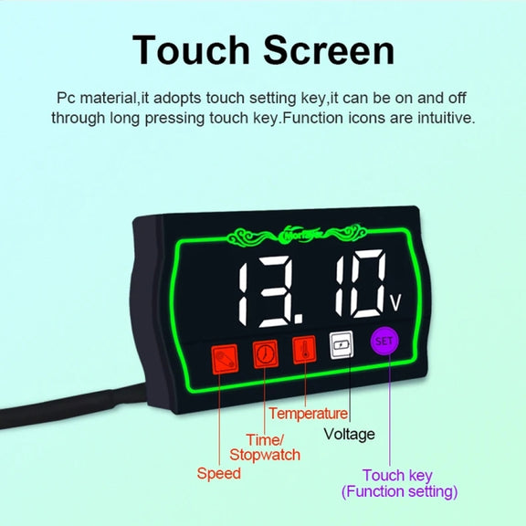 4 in 1 Ambient Temperature Gauge Morfayer Locomotive Intelligent Multi-function Tachometer
