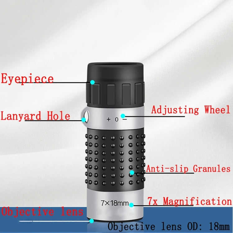 7 x 18 Mini Monoculars Telescope for Hunting Golf Hiking Bird Watching, Spec: Crosshairs - Monocular Binoculars by PMC TechLife | Online Shopping South Africa | PMC TechLife | Buy Now Pay Later Mobicred